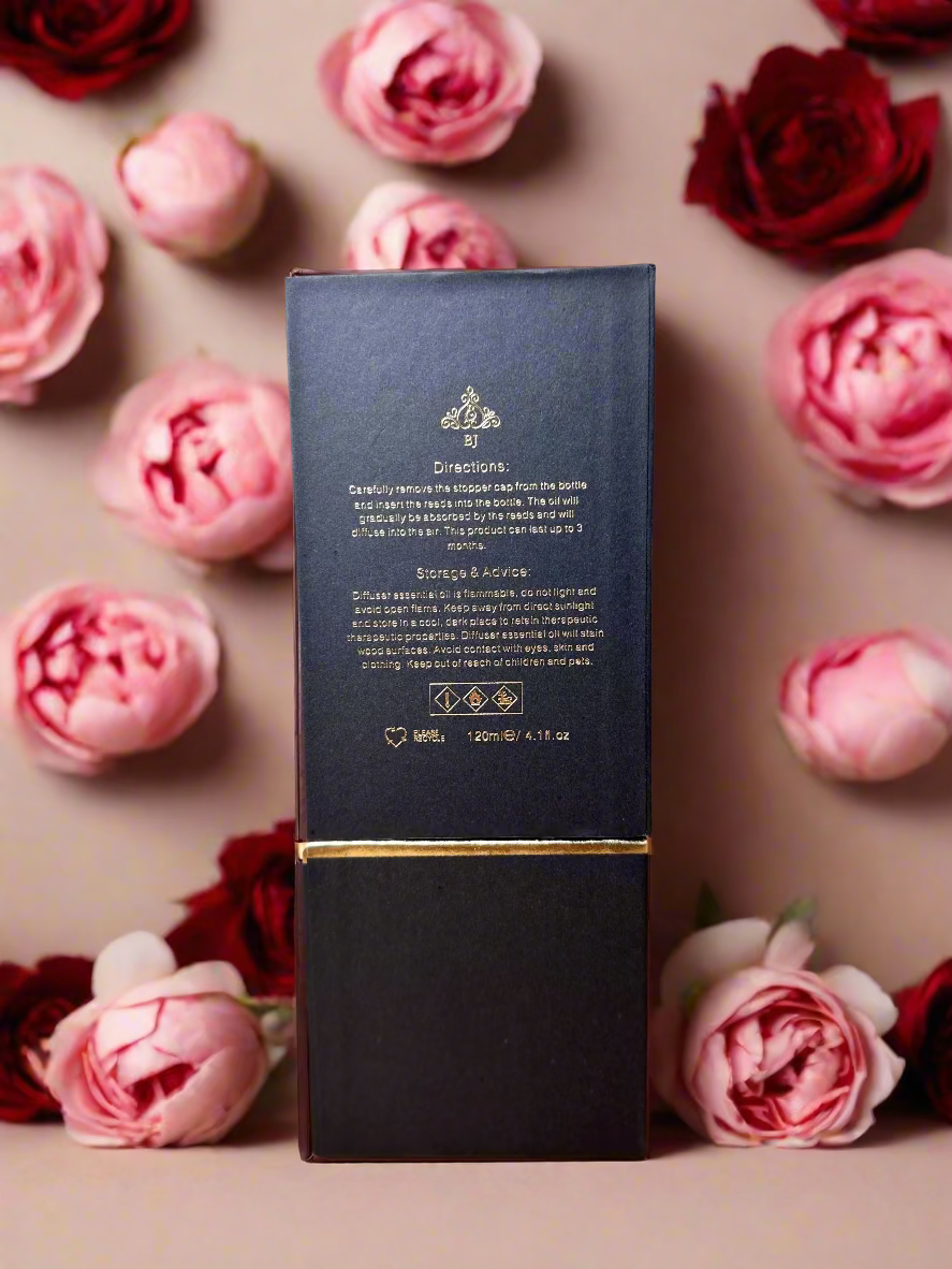 Luxury Black - Red Rose, Peony & Sandalwood Reed Diffuser