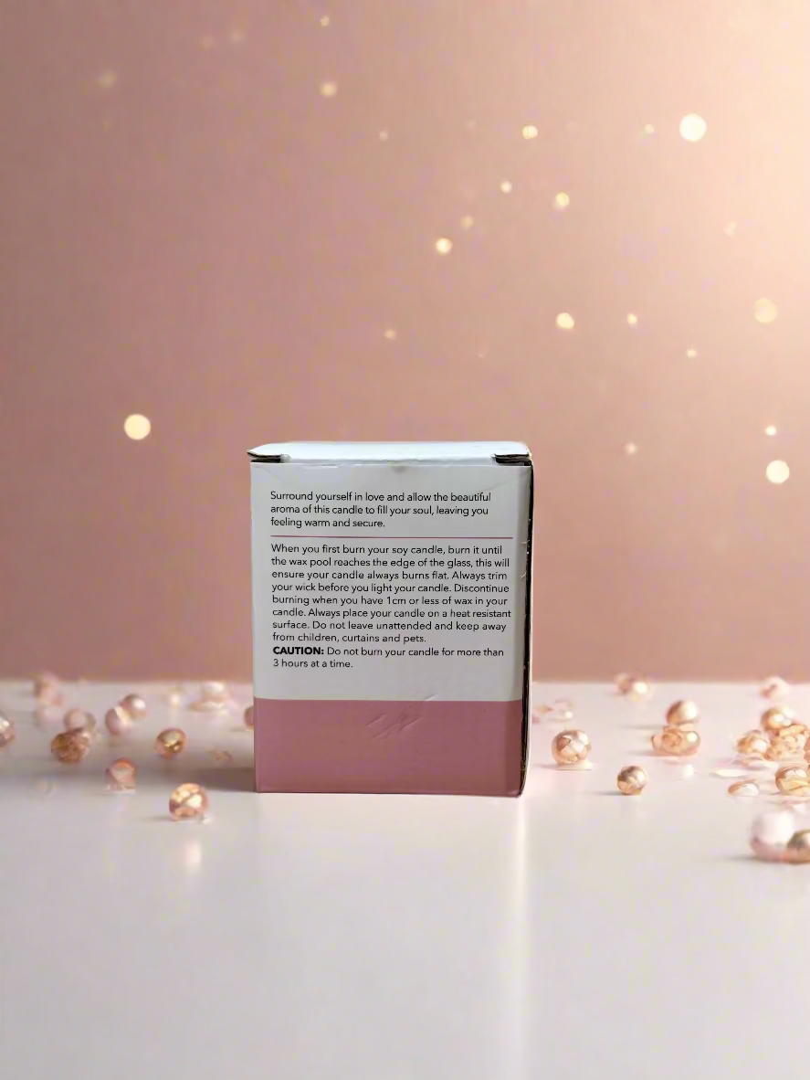 Pink & Champagne 100% Soy, Eco Friendly, 35 hours burning time, 160g