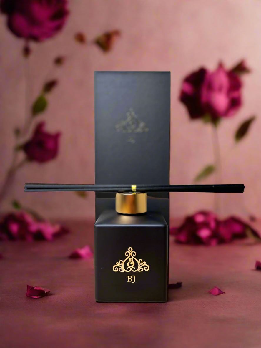 Luxury Black - Red Rose, Peony & Sandalwood Reed Diffuser