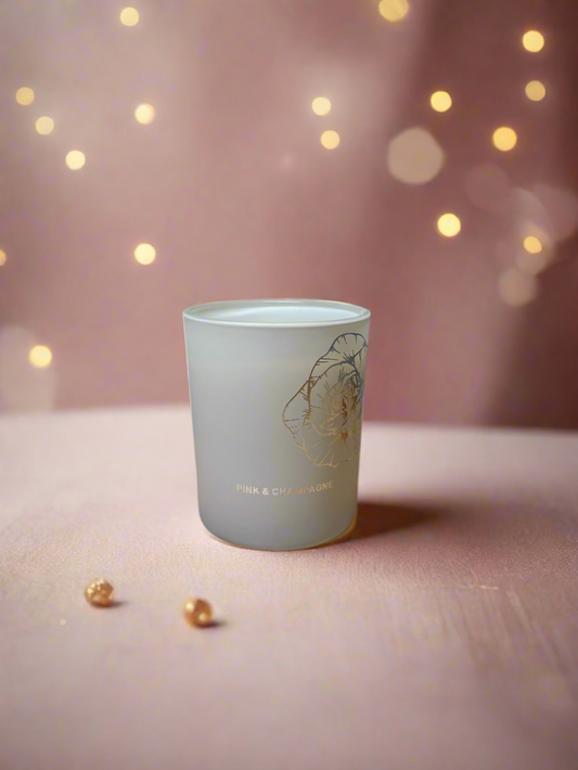 Pink & Champagne 100% Soy, Eco Friendly, 35 hours burning time, 160g