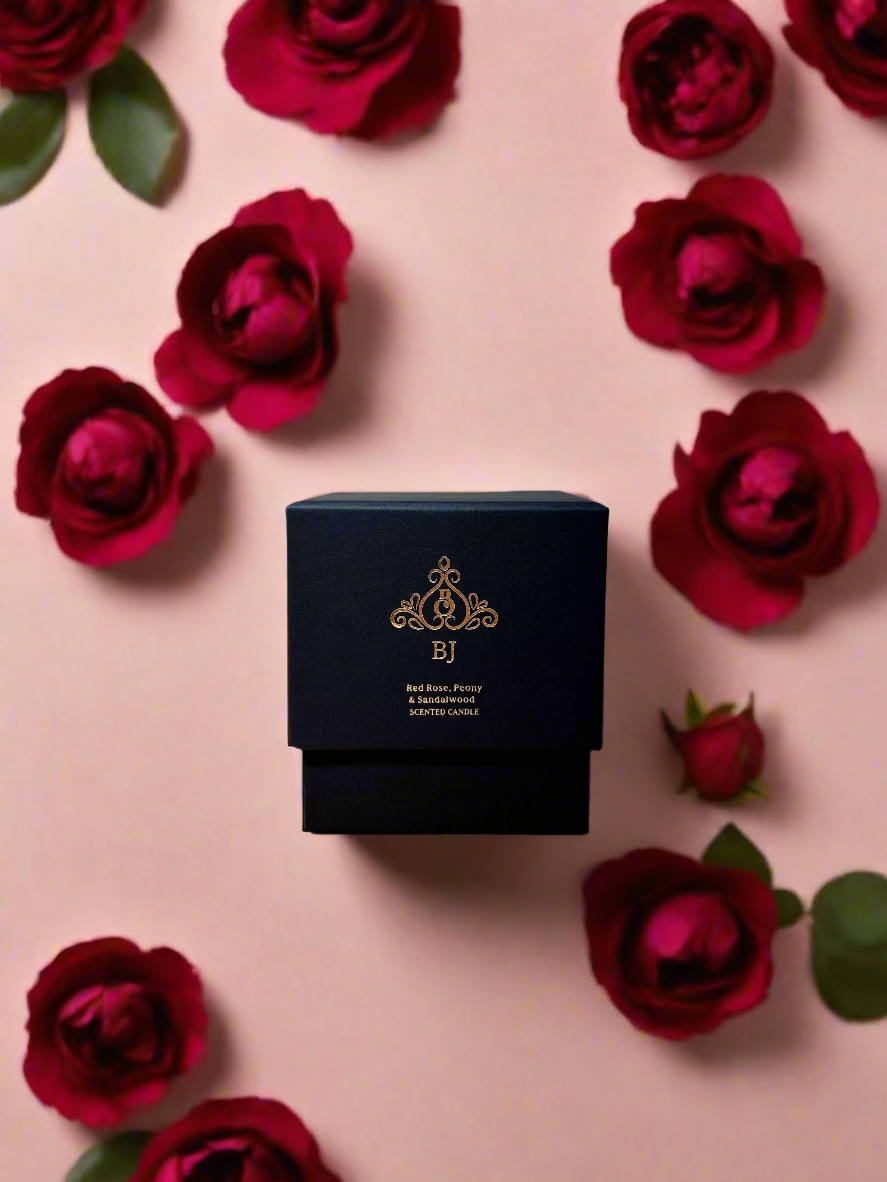 Red Rose, Peony & Sandalwood 100% Soy Candle