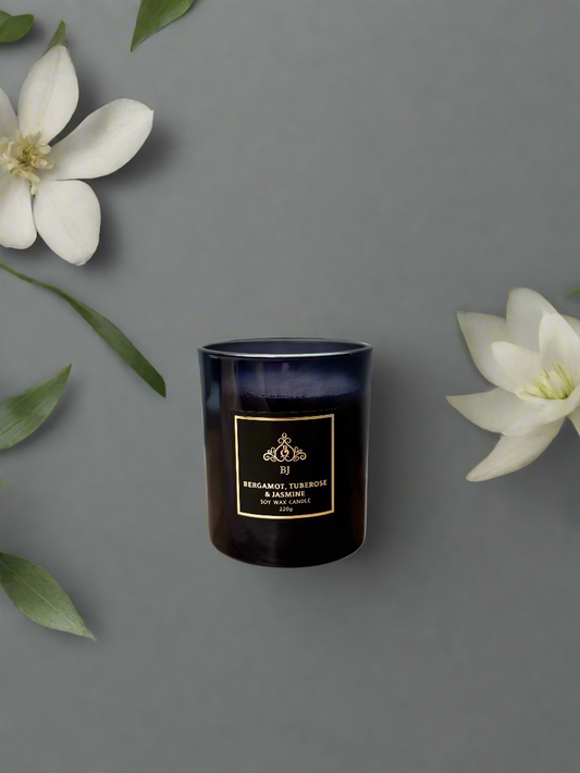 Bergamot, Tuberose & Jasmine 100% Soy Candle